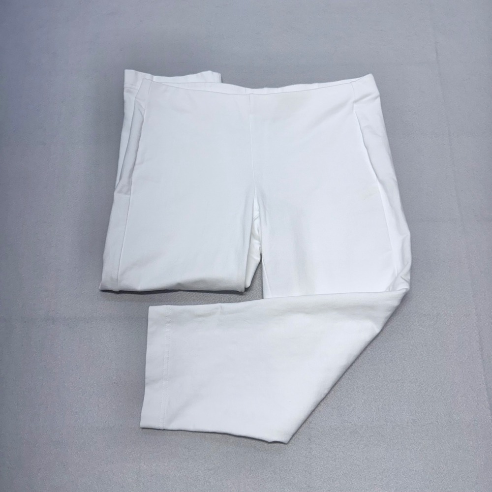 Pure Jill Slim-Leg Cropped Pants Womens XS Petite White Pima Cotton Stretch - Picture 1 of 12